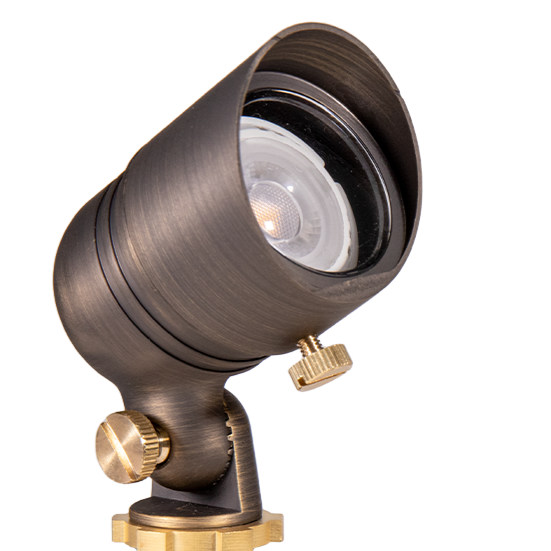 Lumen Logic™ 12V Brass Mini Outdoor Spotlight (Bronze) - Lumen Logic