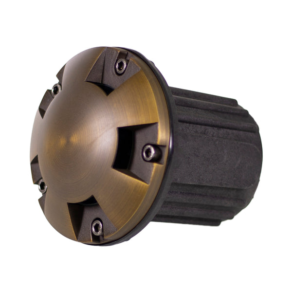 Lumen Logic™ LogiWell 12V Brass Turret In-Ground Light (Bronze) with 5W LED MR16 Bulb