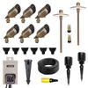 Lumen Logic™ 12V Brass LED Landscape Lighting Kit (6 Spotlights, 2 Path Lights)