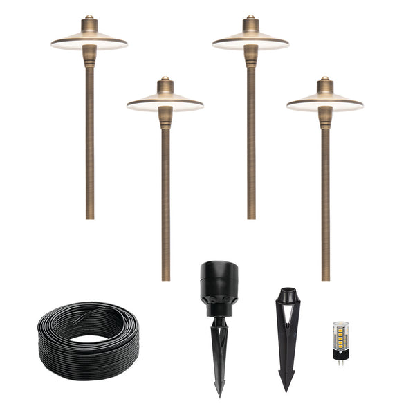 Lumen Logic™ 12V LED Brass Path Light Expansion Kit (Bronze)